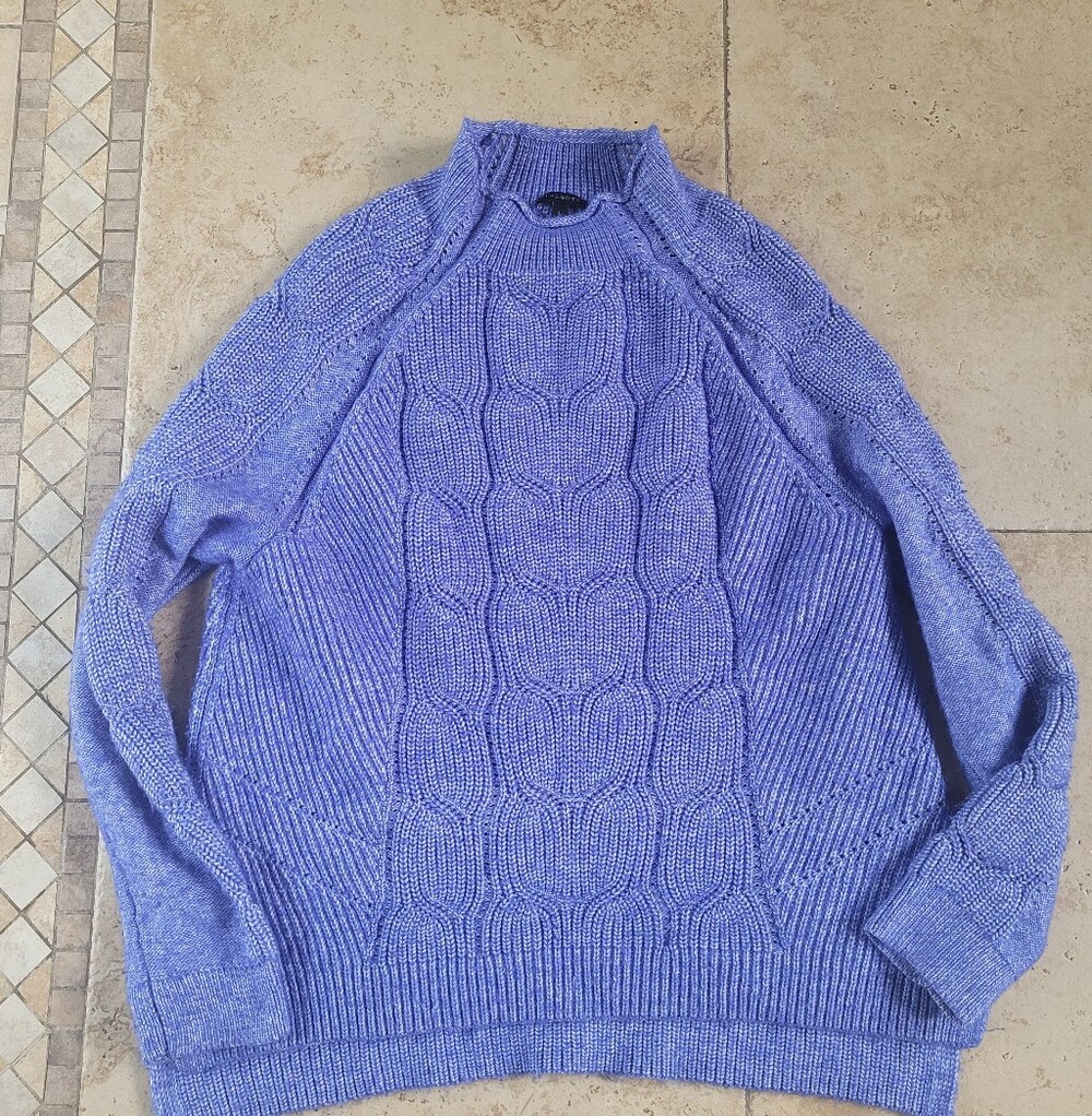Talbots Periwinkle Blue Cable-Knit  Sweater